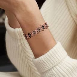 2 elegant copper magnetic bracelets, ring set, women's exclusive - slim butterfly design, suitable for daily jewelry gifts, dail