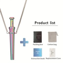 Meditation Anxiety Breathing Necklace Large Size Stainless Steel Pendant Stress Relief Mindfulness Calm Quit Smoking Vaping Aid