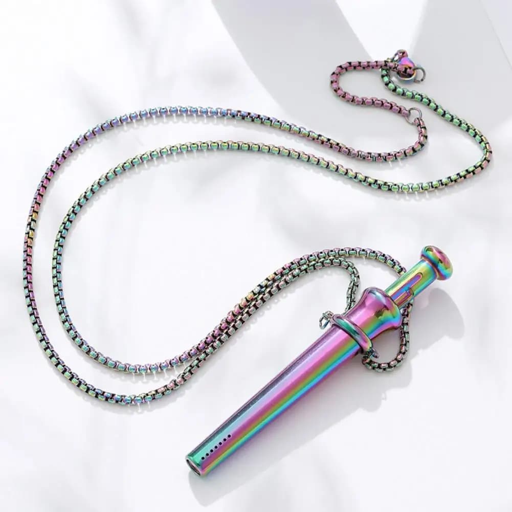 Meditation Anxiety Breathing Necklace Large Size Stainless Steel Pendant Stress Relief Mindfulness Calm Quit Smoking Vaping Aid