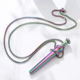 Meditation Anxiety Breathing Necklace Large Size Stainless Steel Pendant Stress Relief Mindfulness Calm Quit Smoking Vaping Aid