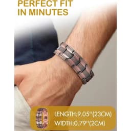 2-pack men's and women's magnetic bracelet - durable copper bracelet, adjustable bracelet - perfect choice for couples, Father's
