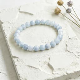 5A Natural Stone Aquamarine Blue Chalcedony Beads Bracelets Women Original Reiki Healing Round Stone Strand Bangles Friend Gift