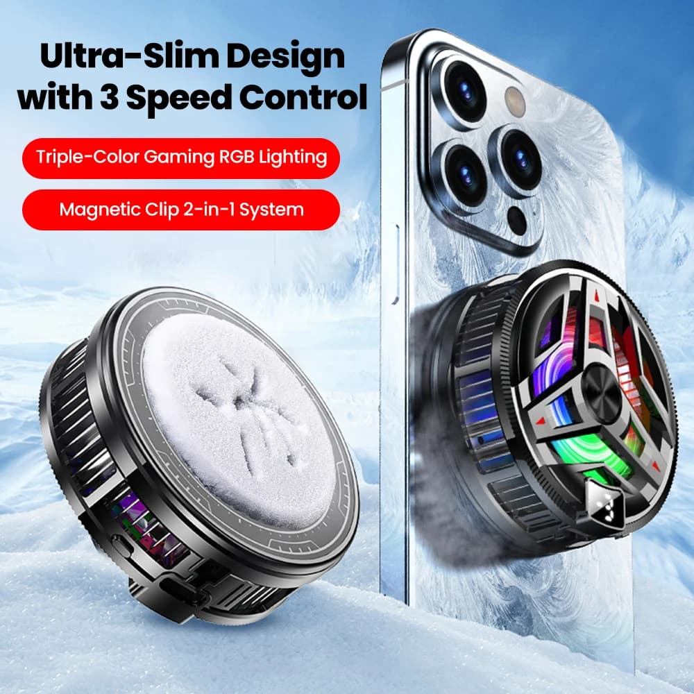 Phones Cooler 3-gear Type-C Port Power Supply Semiconductor Refrigeration Cool Down Digital Display Magnetic Cellphones Radiator