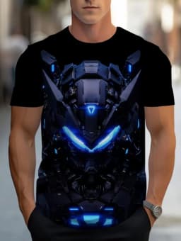 Men's 3D Printed Street Knight Gold Ninja Armor T-Shirt Casual Harajuku O-Neck Party Role Playing Short Sleeve Funny Tee Tops