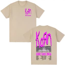 Korn Tour 2026 Merch T Shirt Fan Gifts Metal Gothic Rock Band T Shirts Men Women Clothing Cotton Oversized Short Sleeve T-shirt