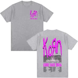Korn Tour 2026 Merch T Shirt Fan Gifts Metal Gothic Rock Band T Shirts Men Women Clothing Cotton Oversized Short Sleeve T-shirt