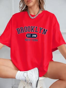 Brooklyn New York Est 1998 Prints T-Shirts Women Summer Short Sleeve T Shirt Loose O-Neck Comfortable Tops Casual Clothes