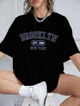 Brooklyn New York Est 1998 Prints T-Shirts Women Summer Short Sleeve T Shirt Loose O-Neck Comfortable Tops Casual Clothes