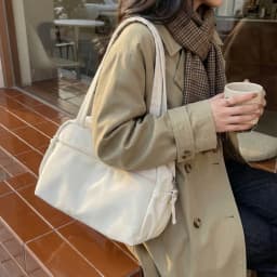 Fashion Solid Color Shoulder Bag Large Capacity Lightweight Tote Bags Nylon Handbag Women