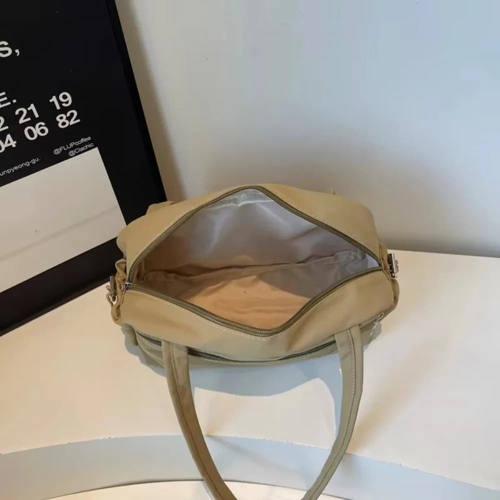 Fashion Solid Color Shoulder Bag Large Capacity Lightweight Tote Bags Nylon Handbag Women