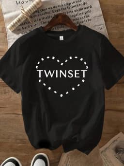 S-5XL Letter pattern Crew Neck Women's T-Shirt Short Sleeve Fashion Printed Half Sleeve Top Stretch T-Shirt