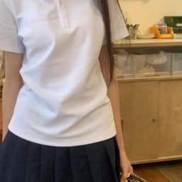 Summer Women's Polo Shirt Short Sleeve Skinny Slim Solid Japanese Preppy Style Uniform Tshirt White Basic Button Casual Top Tees