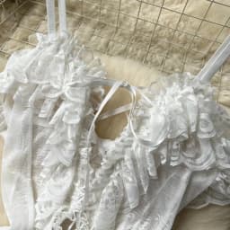 Ruffles Sweet Cake Lace Dress Women Strap Lace Up Backless Mesh Sexy Fashion Party Mini Comfortable Dress