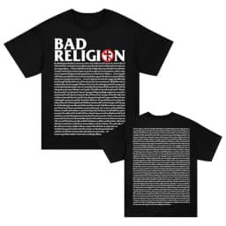 1980 Bad Religion Band PUNK Hardcore Casual T-shirt Men's and Women's Luxury Brand Top