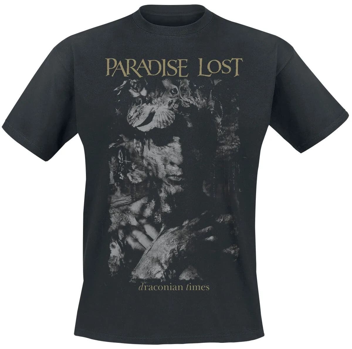 Paradise Lost Band Draconian Times Print T Shirt, 100% Cotton Casual Neutral Tee, Gothic Metal Doom Metal Streetwear