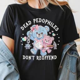 Dead Pedophiles Don’t Reoffend Save The Children Protective Parent Shirt We Love Our Kids Cartoons Graphic T-shirt Short-sleev