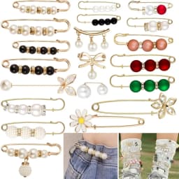 40-Pack Mixed Style Anti-exposure Brooch Button Set, Exquisite Versatile Style, Suitable for Waist Cinching / Neckline Security