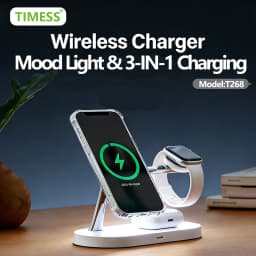 TIMESS Wireless Charging Station For iPhone17 16 15 14 PRO MAX For Apple Watch Series 11 10 9 8 For Airpods PRO Wireless Charger