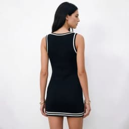 Fashion Patchwork Knitted Dress Sleeveless Bag Hip Vest Dress Women Summer Sexy Club Party Mini Vestido Y2k Sheath Sundress