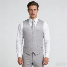 Men's Solid Color Suit Vest & Tie Set – Formal Waistcoat with Matching Necktie, Satin for Weddings, Business