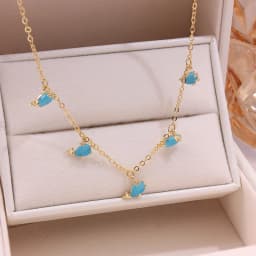 Ins Hot Sale Multicolor Crystal Ocean Animal Charm Pendant&necklaces for Women Delicate Starfish Chain Choker Necklaces