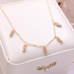 Ins Hot Sale Multicolor Crystal Ocean Animal Charm Pendant&necklaces for Women Delicate Starfish Chain Choker Necklaces