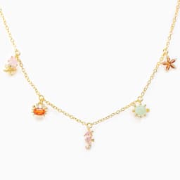 Ins Hot Sale Multicolor Crystal Ocean Animal Charm Pendant&necklaces for Women Delicate Starfish Chain Choker Necklaces