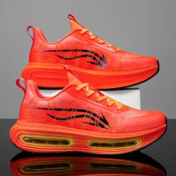 Men's Breathable Running Shoes for All Seasons - Shock-Absorbing Sole, Non-Slip Grip, Geometric Stripe Design, Suitable for Outdoor Jogging, Gym, and Casual Wear