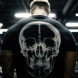 Skull Graphic Fitness Training Gym Leisure T-shirt Luxury Brand for Men and Women