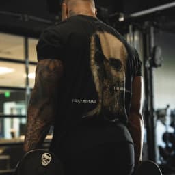 Skull Graphic Fitness Training Gym Leisure T-shirt Luxury Brand for Men and Women