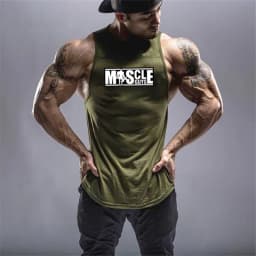 Mens Summer Cotton Workout Tank Tops Gym Bodybuilding Sleeveless Singlets Fitness Clothing Breathable Loose Muscle Shirts