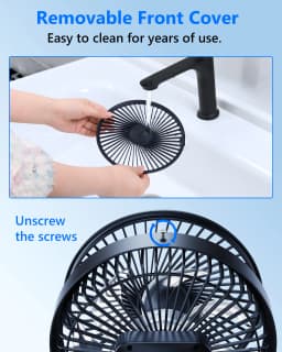 Eary Magnetic Cruise Ship Approved Fan 3000mAh Battery Operated Portable Golf Cart Fans with 3 Speeds 360°Rotation Cooling Fans