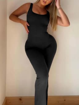 Spring Summer New Bell-Bottom Jumpsuit, Sleeveless Slim-Fit French Casual Style, Comfortible One-Piece for Women
