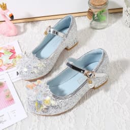 Fashion Girl High-heeled Shoes Children's Party Dress Heels Princess Performance Crystal Pearl Dress Shoes Kids and Teenagers