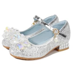 Fashion Girl High-heeled Shoes Children's Party Dress Heels Princess Performance Crystal Pearl Dress Shoes Kids and Teenagers