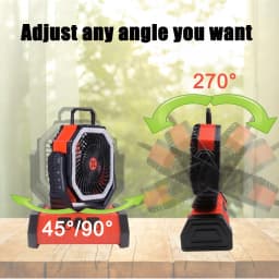 Multi-functional 30000mAh Outdoor Fan with 270° Rotation 3 Brightness LED Lights USB Rechargeable for Camping Fishing Hiking Fan