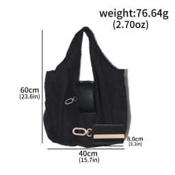 Women Canvas Tote Bag Large Keychain Capacity Shoulder Handbag With Inner Pouch Zipper Casual For Work School Travel Shopping