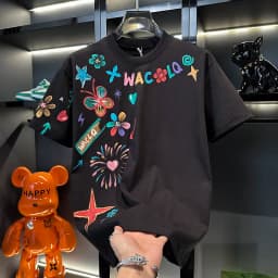 2026 New Short Sleeved T-shirt Men's High-quality Pure Cotton Summer Loose Fit Plus Size Simple and Fashionable Printed Top