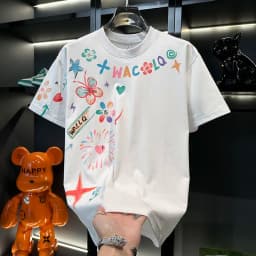 2026 New Short Sleeved T-shirt Men's High-quality Pure Cotton Summer Loose Fit Plus Size Simple and Fashionable Printed Top