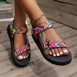 Summer Flat Women's Shoes Hemp Rope Set Foot Beach Sandals Outdoor All-match Casual Slippers Large Size Women Sandals, Shoes