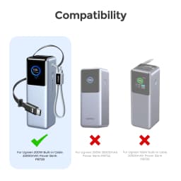 SIKAI Silicone Case for UGREEN Nexode 200W PB728/722 25000mAh PowerBank Travel Shockproof with Cable Organizer Ring Lanyard Hole