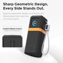 SIKAI Silicone Case for UGREEN Nexode 200W PB728/722 25000mAh PowerBank Travel Shockproof with Cable Organizer Ring Lanyard Hole
