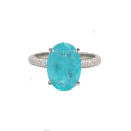925 Sterling Silver Oval Finger Rings for Women Elegant Paraiba Tourmaline Ring Classic Engagement Wedding Statement Jewelry