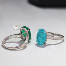 925 Sterling Silver Oval Finger Rings for Women Elegant Paraiba Tourmaline Ring Classic Engagement Wedding Statement Jewelry