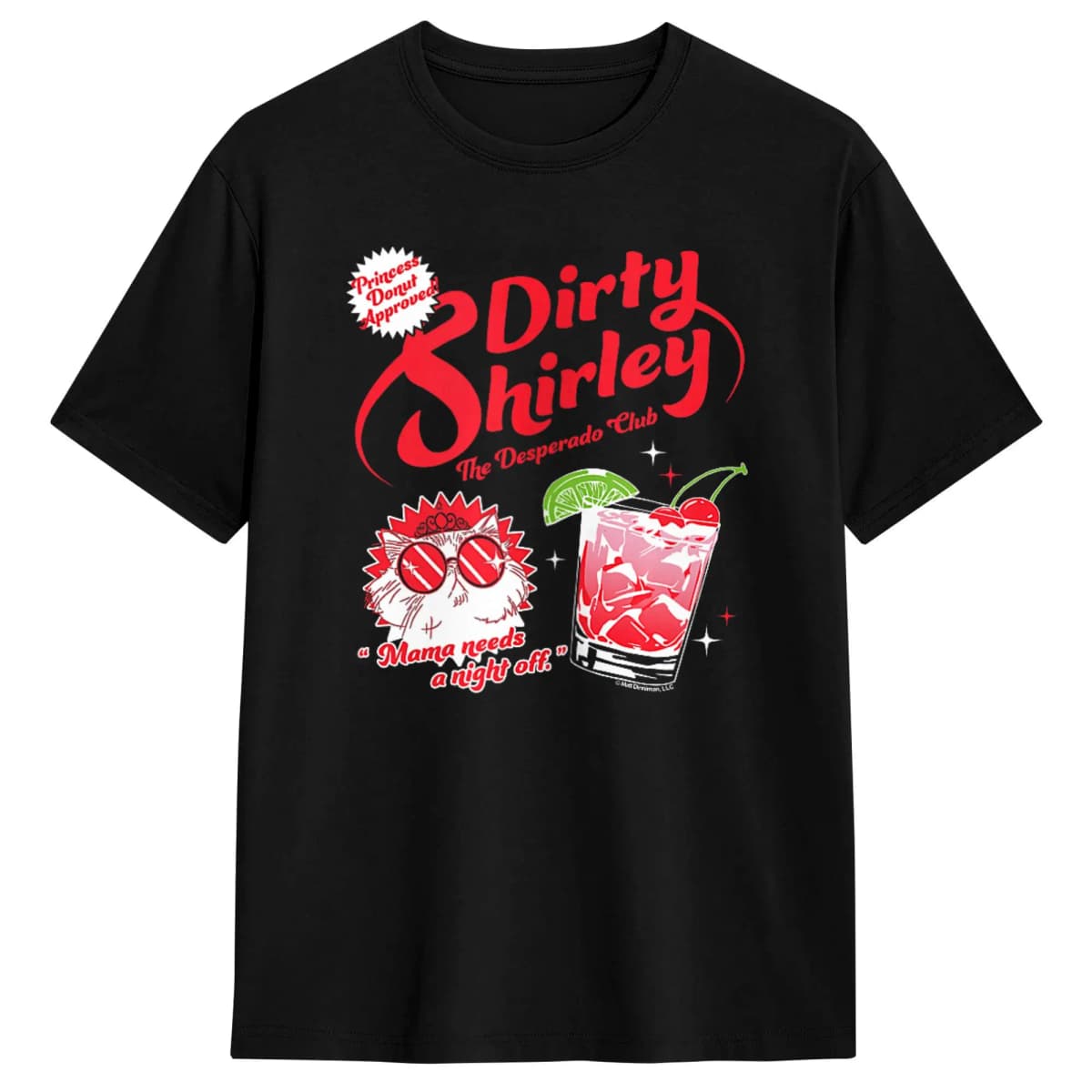DCC Dirty Shirley Desperado Club Ad with Princess Donut Cotton T Shirt For Men Summer Vintage T Shirts O Neck Harajuku Tees