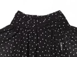 Spring and summer new women's minimalist polka dot printed high neck long sleeved pleated decorative dress