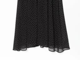 Spring and summer new women's minimalist polka dot printed high neck long sleeved pleated decorative dress