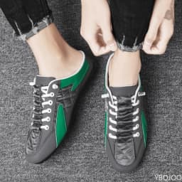 2025 Spring and Autumn Fashion New Versatile Trendy Men's Flat Flat Shoes with Anti Slip Soft Bottom Half Dragged Men's Shoes