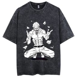 2026 Fushiguro Toji Anime Jujutsu Kaisen Printed T-shirt Men's and Women's Washed T-shirt High Quality Vintage Cotton T-shirt