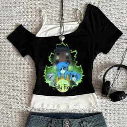 Sally Face cropped top teen kawaii goth dollette clearance sales cheap t-shirt funny clearance sales manga
